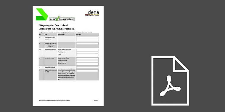 Anmeldung Prüfunternehmen - Biogasregister Deutschland (Stand 2018)